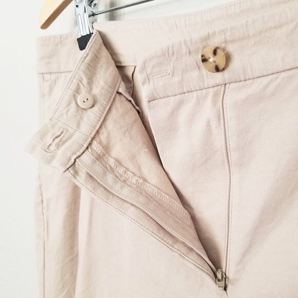 J Jill Linen Stretch Straight-Leg Cropped Trousers Pants Size 14 Flax Beige Tan - Picture 7 of 14